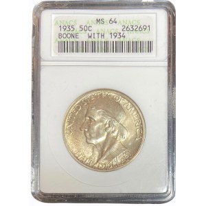 USA - 1/2 dolara 1935 - 200 rocznica urodzin - Daniel Boone - ANACS MS 64