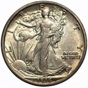 USA - 1/2 dolara 1916 - Filadelfia - Walking Liberty