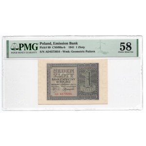 1 złoty 1941 - seria AD - PMG 58