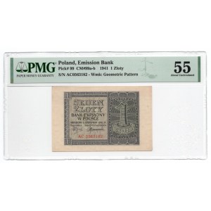 1 złoty 1941 - seria AC - PMG 55