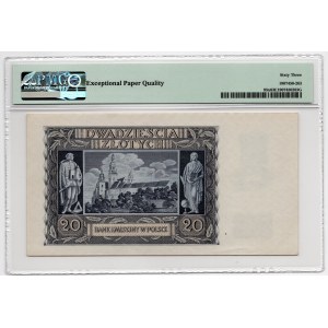 20 złotych 1940 - seria N. - WWII London Counterfeit - PMG 63 EPQ