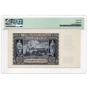 20 złotych 1940 - seria N. - WWII London Counterfeit - PMG 64