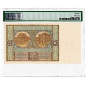 50 złotych 1929 - seria EM. - PMG 64