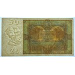 50 złotych 1929 - rzadsza seriaz trzema kropkami Ser. B.M. - PMG 35
