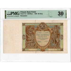 50 złotych 1929 - bez serii i numeracji - PMG 30 RZADKI