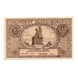 20 groszy 1924 - bez serii i numeracji