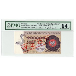 200.000 złotych 1989 WZÓR - seria A - PMG 64 EPQ