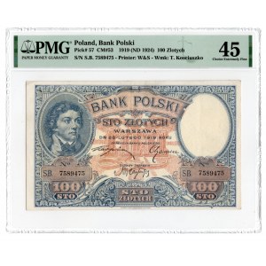 100 złotych 1919 - seria S.B. - PMG 45