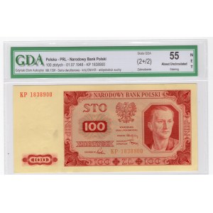 100 złotych 1948 - seria KP - GDA 55 NET