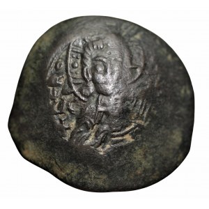 Bizancjum, billon trachy Aleksy III Angelos 1195-1203 lub bułgarskie naśladownictwo z lat 1205-1210