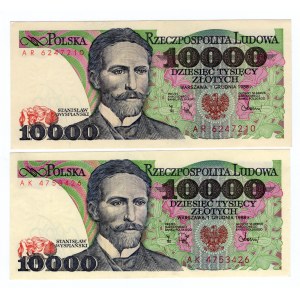 SET 2 sztuki 10 000 złotych 1988 - seria AK /AR