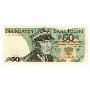 50 ZŁOTYCH 1986, seria FA