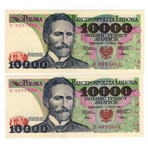 SET 2 sztuk 10.000 złotych 1987 - seria R i B
