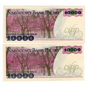 SET 2 sztuk 10.000 złotych 1987 - seria R i B