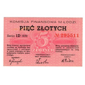 Komisja Finansowa Miasta Łodzi, 5 złotych 1939 seria ID