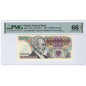 2.000.000 złotych 1992 - z błędem Konstytcyj..y - PMG 66 EPQ