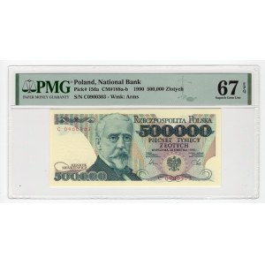 500.000 złotych 1990 - seria C - PMG 67 EPQ