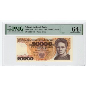 20.000 złotych 1989 - seria E - PMG 64 EPQ