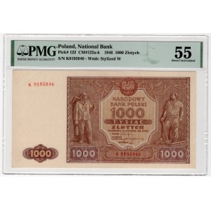 1.000 złotych 1946 - seria K - PMG 55