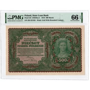 500 marek 1919 - II Serja R - PMG 66 EPQ