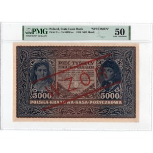 WZÓR 5.000 marek 1920 - III Serja A - PMG 50