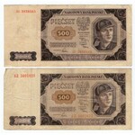 500 złotych 1948 - set 10 sztuk rózne serie