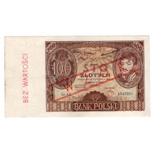 100 złotych 1932- seria AZ - fałszywy nadruk WZÓR, znak wodny +X+
