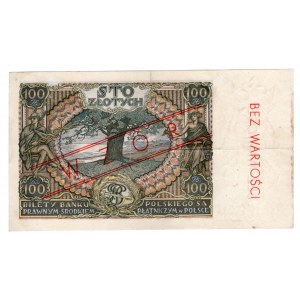 100 złotych 1932- seria AZ - fałszywy nadruk WZÓR, znak wodny +X+