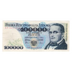 100.000 złotych 1990 - seria AM - Falsyfikat nie wyłapanay