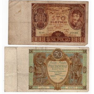 SET 2 sztuk 50 zł- 1929r/ 100 zł 1932r MIX serii