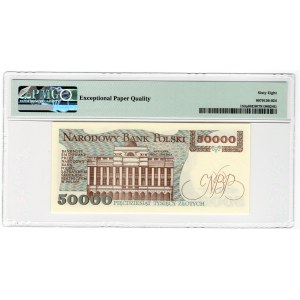 50 000 złotych 1989 - seria AC - PMG 68 EPQ - tylko jeden banknot wyżej oceniony