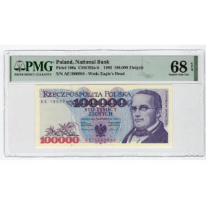 100.000 złotych 1993 - seria AE - PMG 68 EPQ