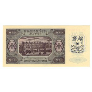 20 złotych 1948 - seria KE - z nadrukiem okolicznościowym