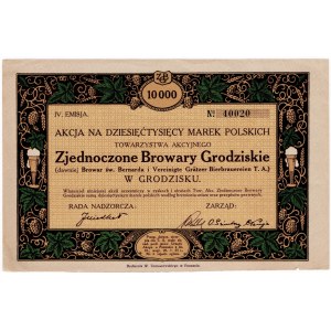 Zjednoczone Browary Grodziskie w Grodzisku, Emisja 4, - 1 x 10.000 marek polskich