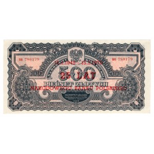 500 złotych 1944 - seria BH - nadruk SPECIMEN oraz 25 Lat NBP