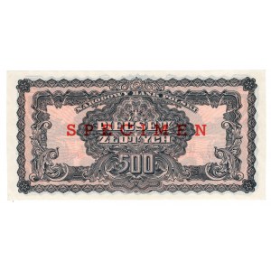 500 złotych 1944 - seria BH - nadruk SPECIMEN oraz 25 Lat NBP