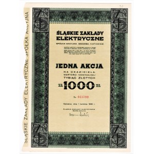 Śląskie Zakłady Elektryczne S.A. w Katowicach - 1000 złotych 1939