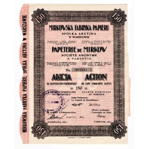 Mirkowska Fabryka Papieru - 150 złotych 1931