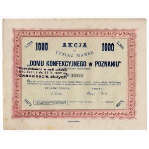 Towarzystwo Akcyjne Domu Konfekcyjnego w Poznaniu - 1000 marek 1922 - Emisja VI