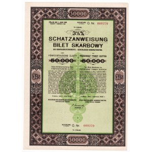 Bilet Skarbowy - Em.6 - 50.000 złotych 1942