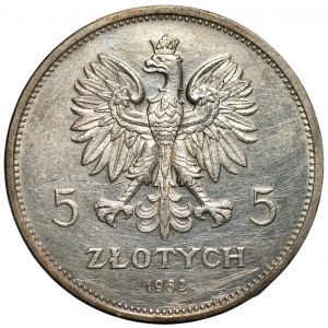 II RP -5 złotych 1932 - NIKE - NAJRZADSZY ROCZNIK