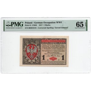 1 marka polska 1916 - seria B - Generał - PMG 65 EPQ