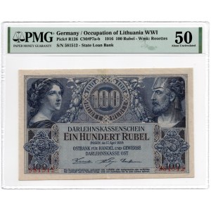 POSEN/POZNAŃ - 100 rubli 1916 - PMG 50