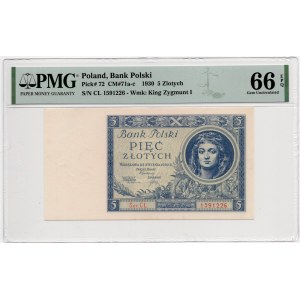 5 złotych 1930 - seria CL - PMG 66 EPQ