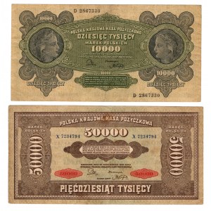 SET 2 sztuki 50.000 + 10.000 marek polskich 1922
