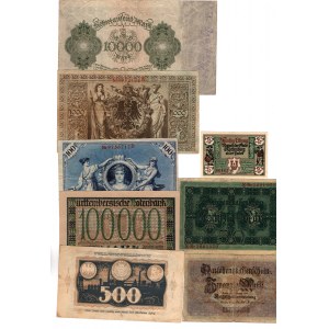 NIEMCY - zestaw 8 sztuk banknotów