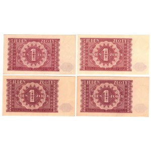 Zestaw 4 x 1 złoty 1946