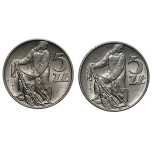 PRL - 2 x 5 złoty 1974 - Rybak
