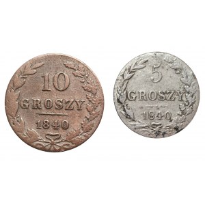 KRÓLESTWO POLSKIE - 5, 10 gorszy 1840