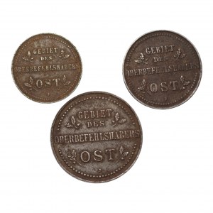 OST - Zestaw 3 sztuk 1,2,3 kopiejki 1916 (J) Hamburg